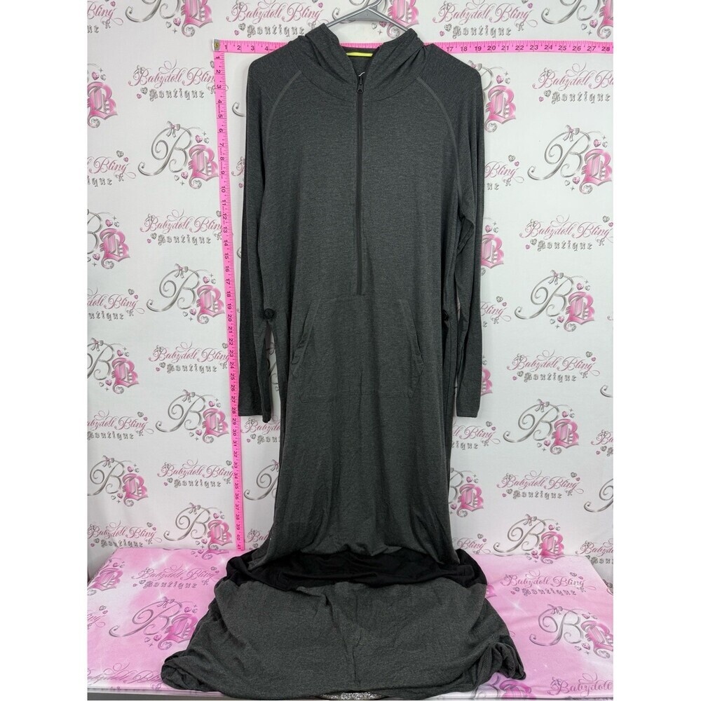 UNIGHTIE bamboo onsie Cozy Hooded Long Sleep Gown - Dark Gray dress